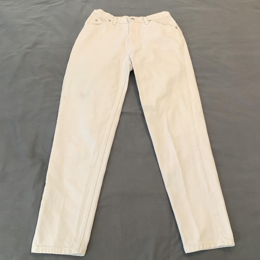 Vintage Levi's 912 Slim Fit Tapered Jeans Womens 12 Med White High Rise Denim‎